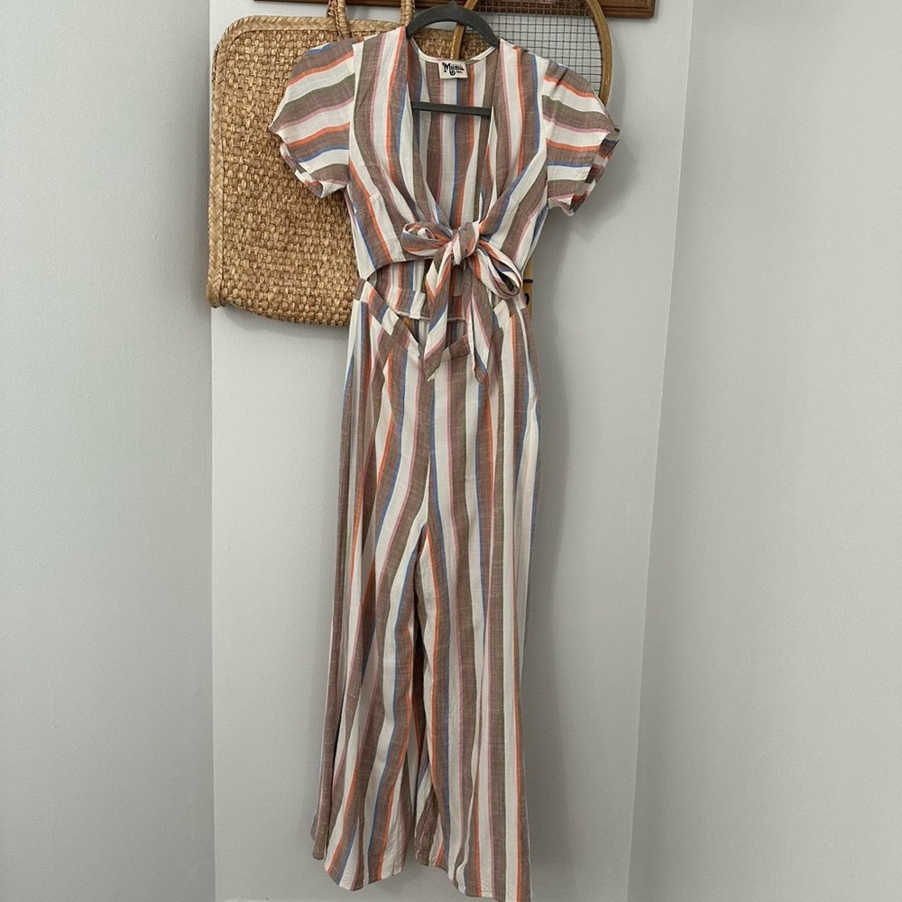 Show Me Your Mumu Jumpsuit Val Striped Tie
Front Wide Leg- 23.5" inseam
